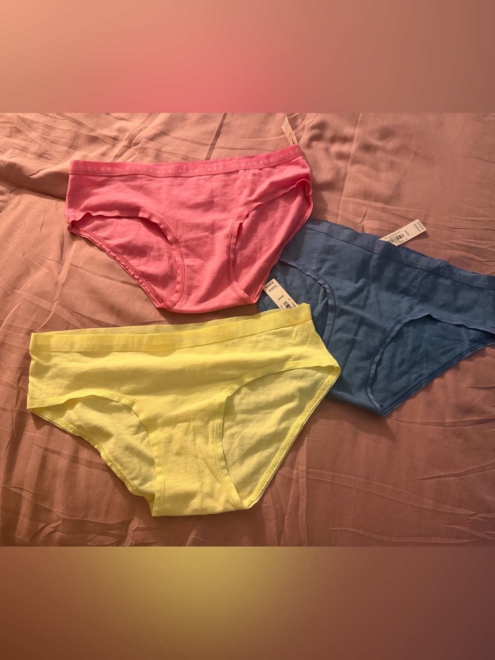 Women cotton Underwear - Pink, Yellow & Blue